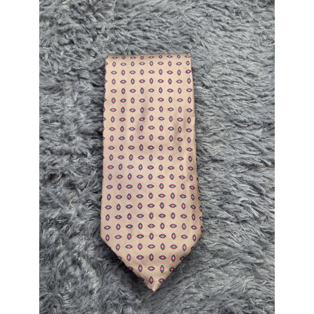 Vintage Carter‎ Holmes Classic Preppy Geometric Jacquard Tie Beige